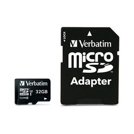 Verbatim Pro MicroSDHC 32GB 90MB/s con Adaptador SD Clase 10 UHS