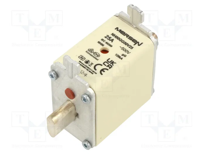 MERSEN Fusible de Cartucho NH00 25A 500VAC MERSEN Fusible de Cartucho NH00 25A 500VAC