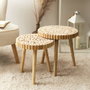 Home Deco Factory Juego de 2 Mesas Nido Rondin Colección Natural
