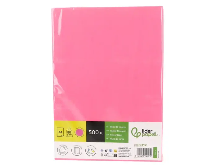 Liderpapel Papel de colores Rosa neón DIN A4 80 g (500 hojas)