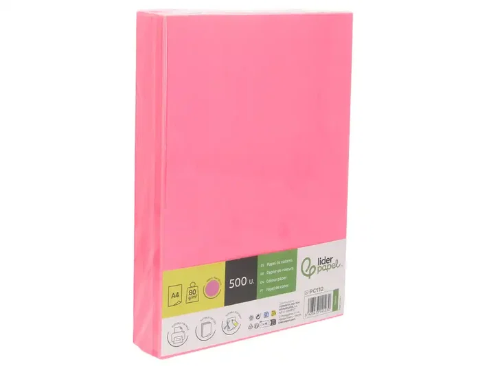 Liderpapel Papel de colores Rosa neón DIN A4 80 g (500 hojas)