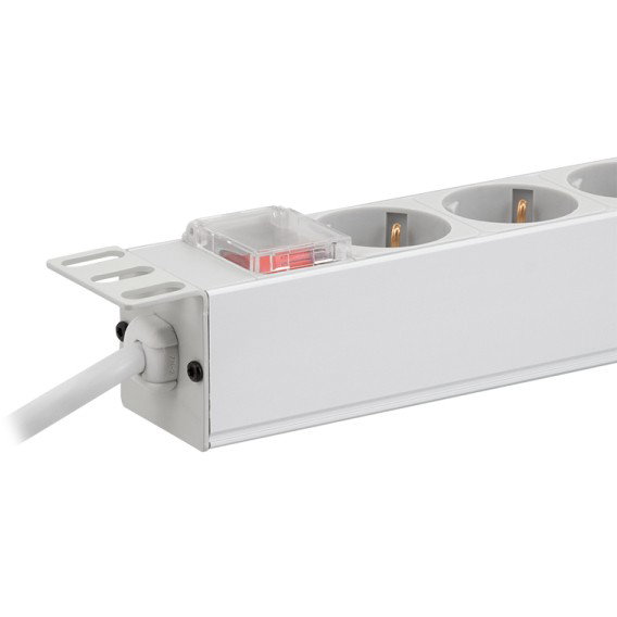 LogiLink Regleta PDU de 19 pulgadas con 9 tomas y conmutador Gris claro LogiLink Regleta PDU de 19 pulgadas con 9 tomas y conmutador Gris claro