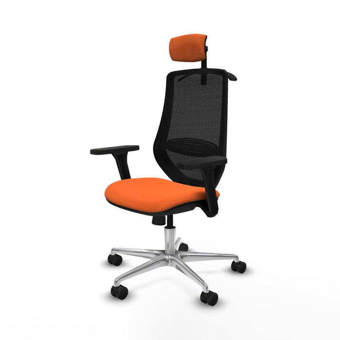 PIQUERAS Y CRESPO Silla de oficina Mardos con mecanismo Sincro, Naranja y Negro