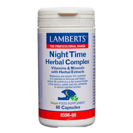 LAMBERTS Night Time Herbal Complex Ayuda para Dormir 60 Cápsulas