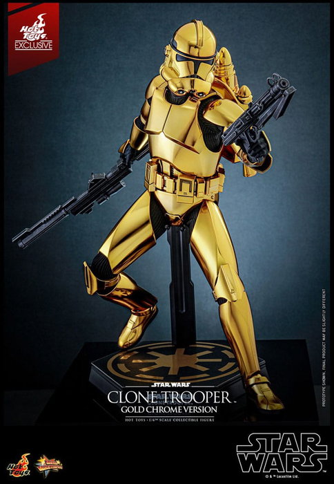 Star Wars Figura 1/6 Clone Trooper (Gold Chrome Version) Exclusive 30 cm