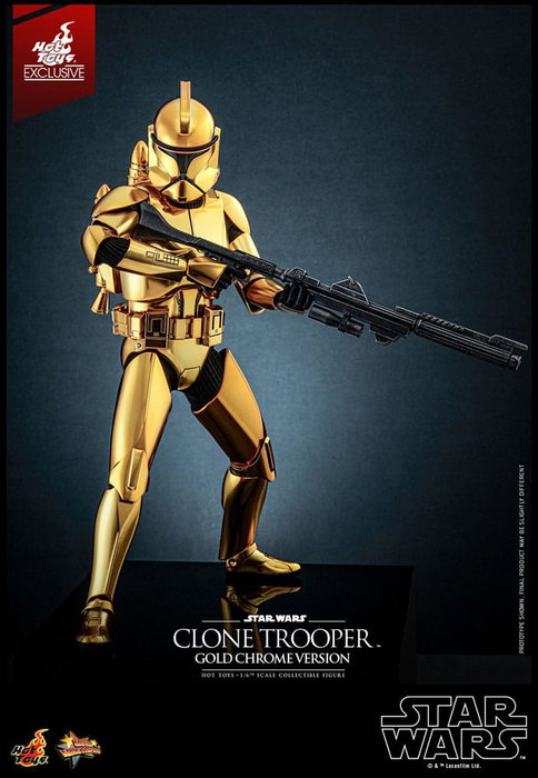 Star Wars Figura 1/6 Clone Trooper (Gold Chrome Version) Exclusive 30 cm