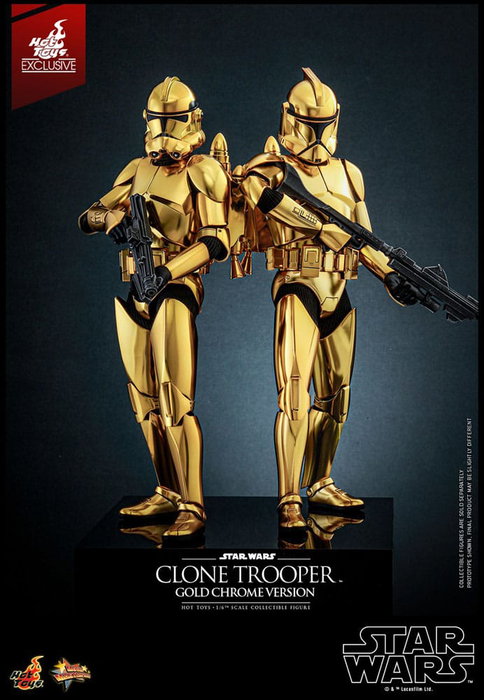 Star Wars Figura 1/6 Clone Trooper (Gold Chrome Version) Exclusive 30 cm