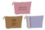 DKD Home Decor Surtido de 3 Neceseres PASTEL CLAIM en Lienzo y Poliéster (Rosa, Azul, Marrón) inevitablemente estiloso