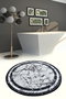 Mijölnir Marmor Redonda 120 cm Alfombrilla de Baño Antideslizante Antibacteriana 100% Poliéster Lavable 30°C