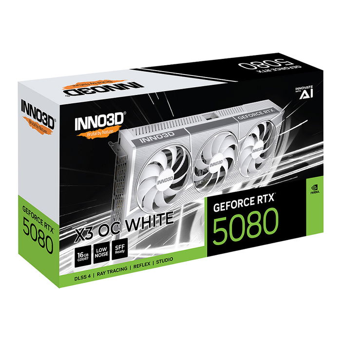 Inno3D RTX 5080 16GB GDDR7 X3 OC 3Fan White Tarjeta Gráfica
