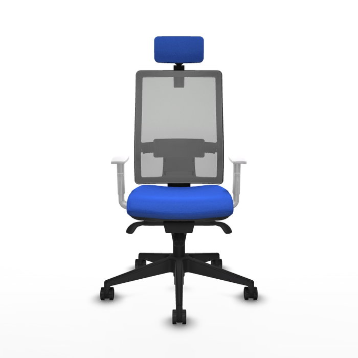 PIQUERAS Y CRESPO Silla de oficina Horna con mecanismo Sincro, Tela Azul y Malla Gris PIQUERAS Y CRESPO Silla de oficina Horna con mecanismo Sincro, Tela Azul y Malla Gris