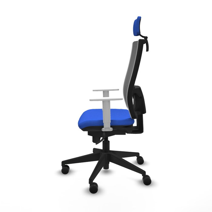 PIQUERAS Y CRESPO Silla de oficina Horna con mecanismo Sincro, Tela Azul y Malla Gris PIQUERAS Y CRESPO Silla de oficina Horna con mecanismo Sincro, Tela Azul y Malla Gris