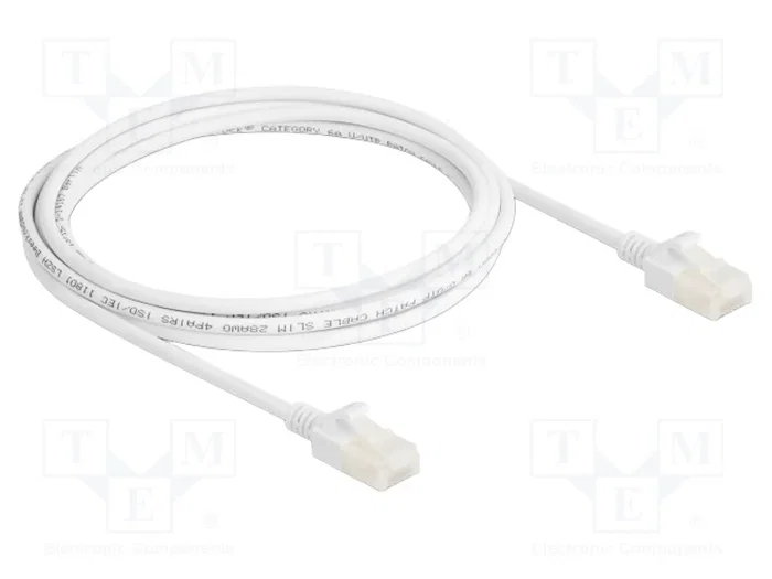 DeLOCK Cable de red Cat.6a U/UTP Slim 2 m Blanco DeLOCK Cable de red Cat.6a U/UTP Slim 2 m Blanco