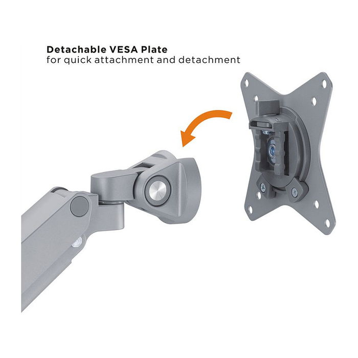 ROLINE Soporte LCD Doble Brazo de Mesa con Gasfeder, 17-32 Pulgadas, 2x 9 kg, Plata - 17.03.1158 ROLINE Soporte LCD Doble Brazo de Mesa con Gasfeder, 17-32 Pulgadas, 2x 9 kg, Plata - 17.03.1158