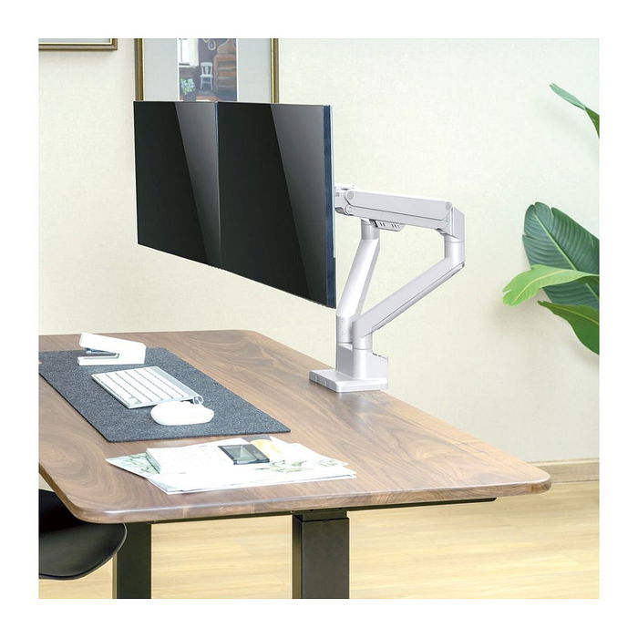 ROLINE Soporte LCD Doble Brazo de Mesa con Gasfeder, 17-32 Pulgadas, 2x 9 kg, Plata - 17.03.1158 ROLINE Soporte LCD Doble Brazo de Mesa con Gasfeder, 17-32 Pulgadas, 2x 9 kg, Plata - 17.03.1158