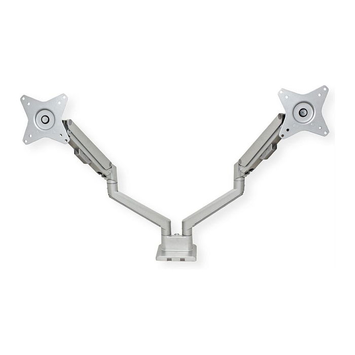 ROLINE Soporte LCD Doble Brazo de Mesa con Gasfeder, 17-32 Pulgadas, 2x 9 kg, Plata - 17.03.1158 ROLINE Soporte LCD Doble Brazo de Mesa con Gasfeder, 17-32 Pulgadas, 2x 9 kg, Plata - 17.03.1158