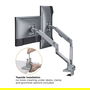 ROLINE Soporte LCD Doble Brazo de Mesa con Gasfeder, 17-32 Pulgadas, 2x 9 kg, Plata - 17.03.1158
