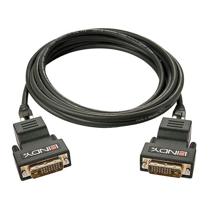 LINDY 38300 Extensor DVI-D Single Link con Cable Cat6 RJ45, 70 m, Resolucion 1920 x 1200 Pixeles, Negro