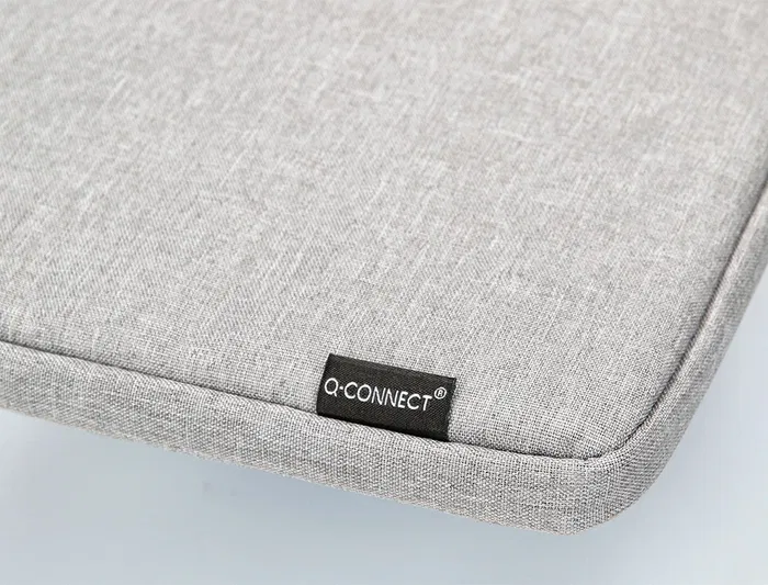 Q-connect Funda para Portátil 13,3'' con Asa y Bolsillo Exterior, Gris, 350x250x25 mm