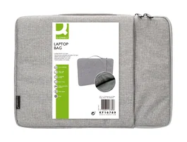 Q-connect Funda para Portátil 13,3'' con Asa y Bolsillo Exterior, Gris, 350x250x25 mm