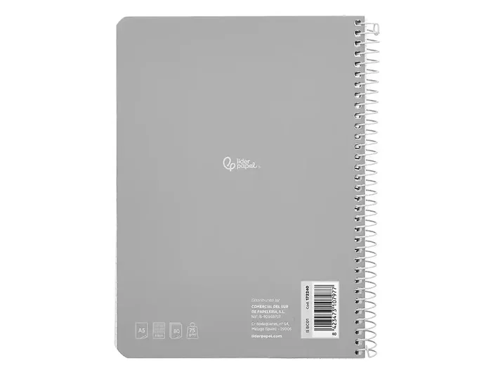 Liderpapel Cuaderno Espiral Din A5 Smart Tapa Blanda 80 Hojas 75gr Cuadro 4mm Colores Surtidos