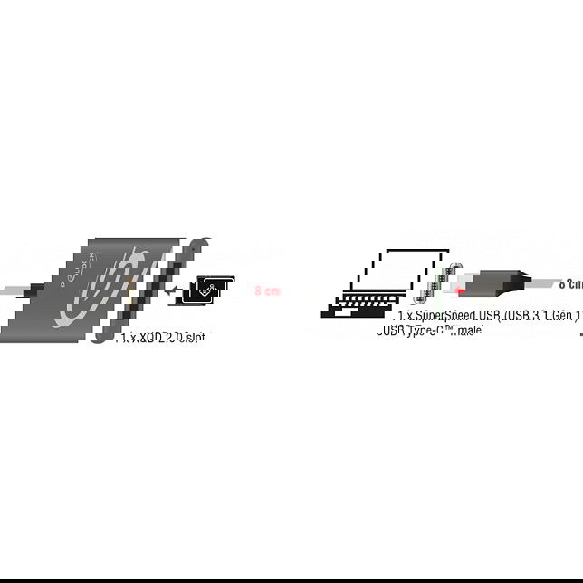 DeLOCK 91746 Lector de Tarjetas USB Tipo-C para CFast 2.0 y XQD, Aluminio, USB 3.2 Gen 1, 5000 Mbit/s