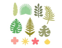 Misskuty Troquel fino ZAG Flores y Plantas botánicos tropicales 11u.