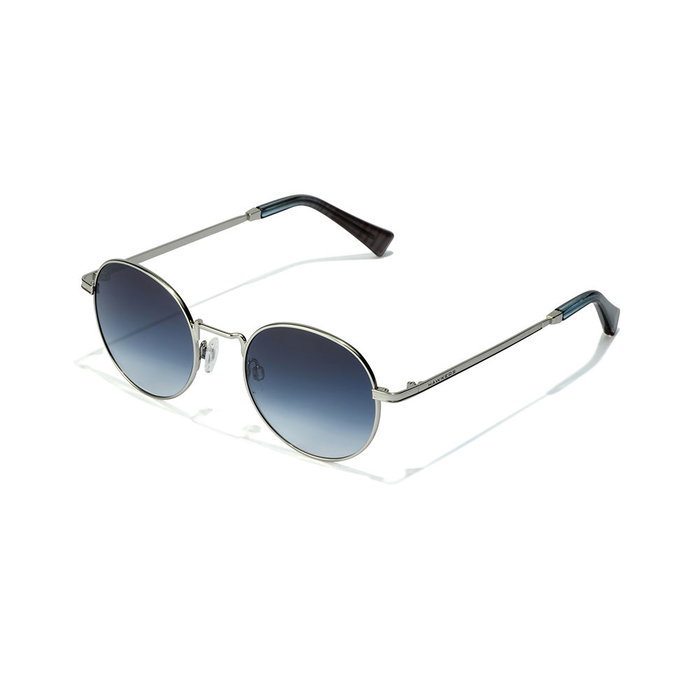 Hawkers Gafas de Sol MOMA #silver blue - Gafas de Sol Unisex, Montura Metal, Cristal 50 mm, Patilla 140 mm - Color Azul Plateado
