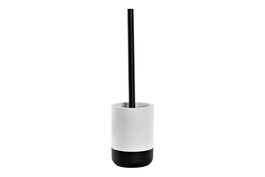 DKD Home Decor Escobillero de Resina e Inox Blanco 10x10x38 cm