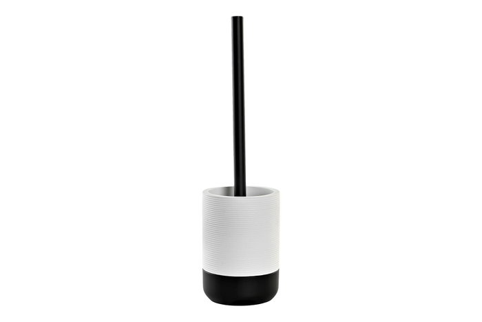 DKD Home Decor Escobillero de Resina e Inox Blanco 10x10x38 cm DKD Home Decor Escobillero de Resina e Inox Blanco 10x10x38 cm