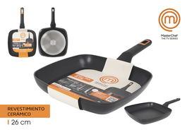 Masterchef Sartén Grill de Aluminio Forjado 26 cm, 2.8 mm, 2 Capas (6 Unidades)