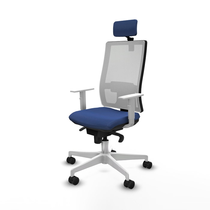 PIQUERAS Y CRESPO Silla de oficina Horna con mecanismo Sincro, Azul marino y Blanco PIQUERAS Y CRESPO Silla de oficina Horna con mecanismo Sincro, Azul marino y Blanco