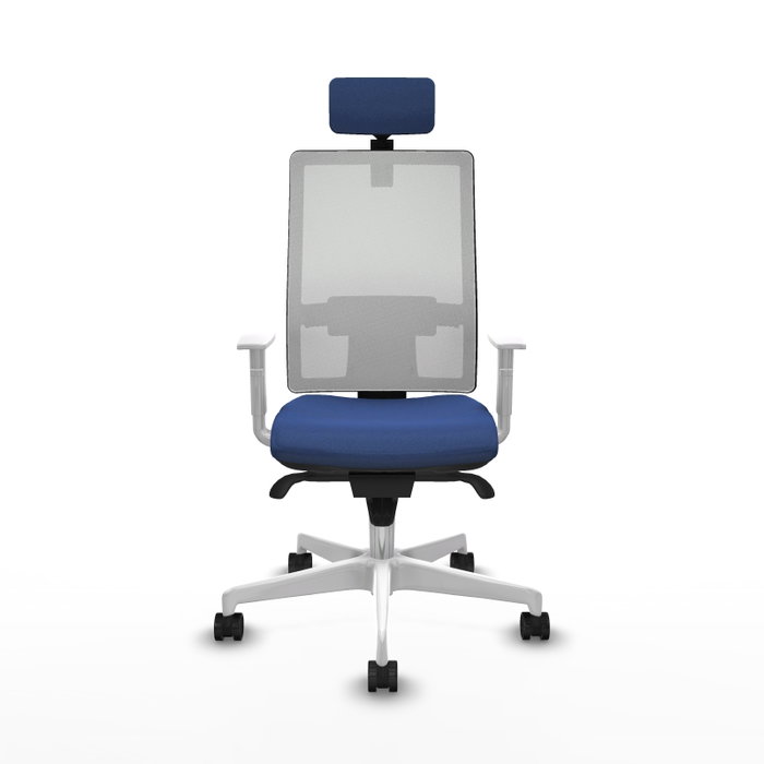 PIQUERAS Y CRESPO Silla de oficina Horna con mecanismo Sincro, Azul marino y Blanco PIQUERAS Y CRESPO Silla de oficina Horna con mecanismo Sincro, Azul marino y Blanco