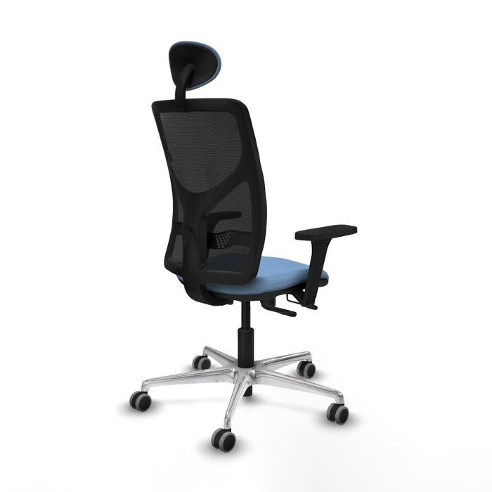 PIQUERAS Y CRESPO Silla de oficina Motilla con mecanismo Sincro/Traslack Azul cielo y Negro