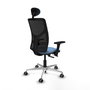 PIQUERAS Y CRESPO Silla de oficina Motilla con mecanismo Sincro/Traslack Azul cielo y Negro