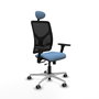 PIQUERAS Y CRESPO Silla de oficina Motilla con mecanismo Sincro/Traslack Azul cielo y Negro