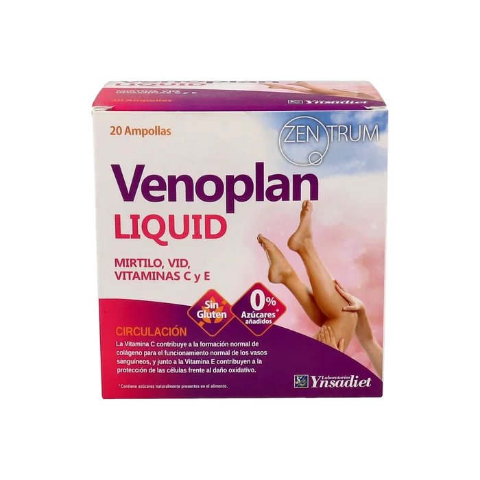 Zentrum Venoplan Liquid 20 Ampollas - Complemento con Vitamina C, Vitamina E, Proantocianidinas de Uva - Apoyo Vascular y Antioxidante Zentrum Venoplan Liquid 20 Ampollas - Complemento con Vitamina C, Vitamina E, Proantocianidinas de Uva - Apoyo Vascular y Antioxidante