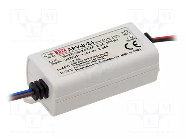 MEAN WELL APV-8-24 Alimentador LED de 8W 24VDC MEAN WELL APV-8-24 Alimentador LED de 8W 24VDC