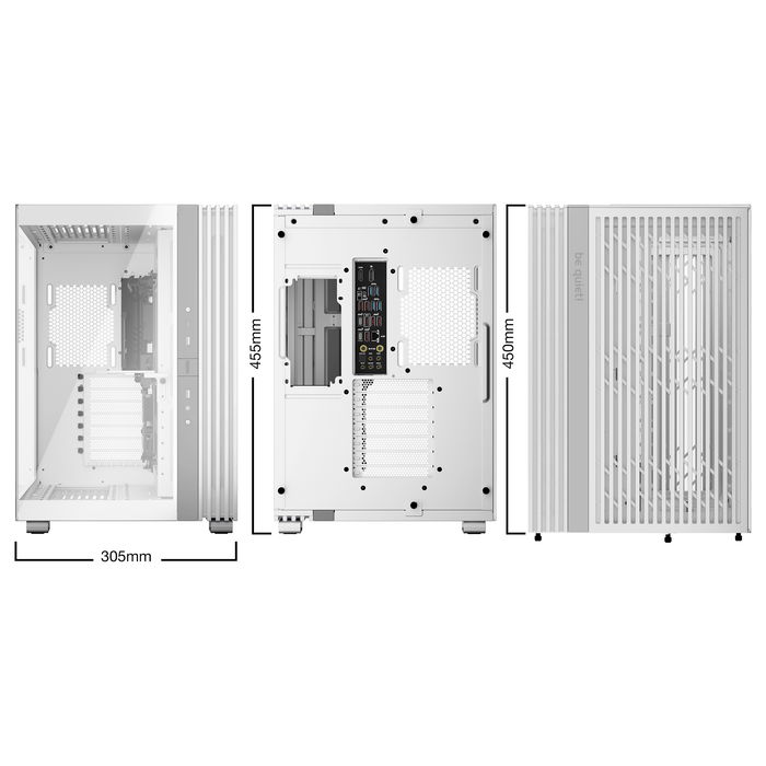 Be Quiet! Light Base 600 DX - Caja de PC Midi ATX Torre, Panel Frontal de Malla, Iluminación ARGB, Blanco