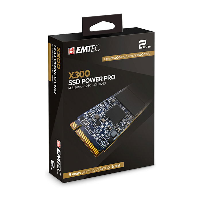 EMTEC X300 Interno SSD NVMe M.2 2TB PCIe 3.0 x4 - Almacenamiento de Alta Velocidad