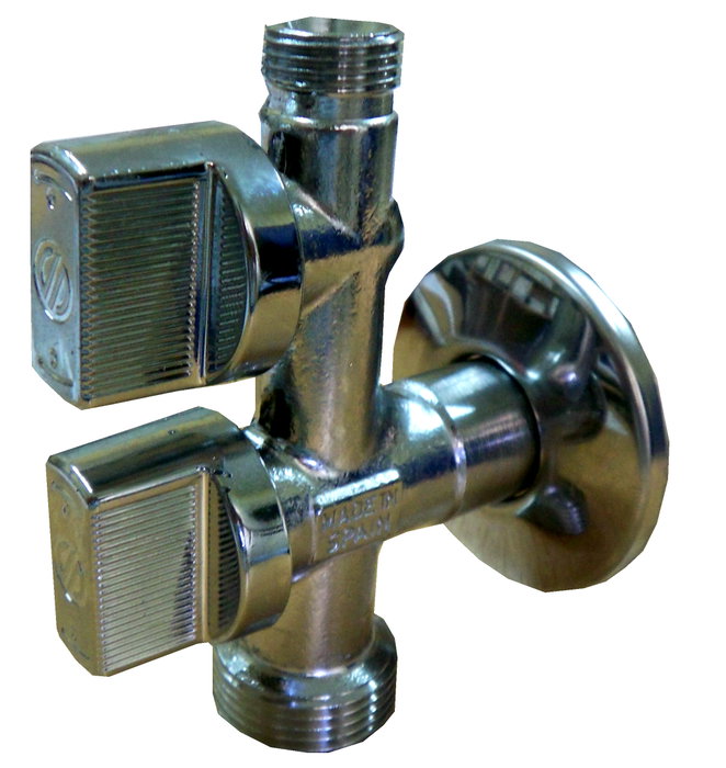 Llave de escuadra combinada 1/2 x 3/4 x 3/8 para lavadora y lavavajillas Llave de escuadra combinada 1/2 x 3/4 x 3/8 para lavadora y lavavajillas