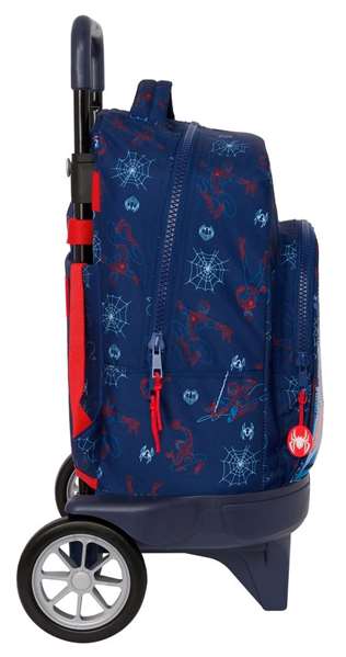 Mochila Escolar con Ruedas Spider-Man Neon Azul marino 33 X 45 X 22 cm