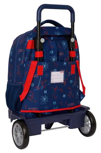 Mochila Escolar con Ruedas Spider-Man Neon Azul marino 33 X 45 X 22 cm