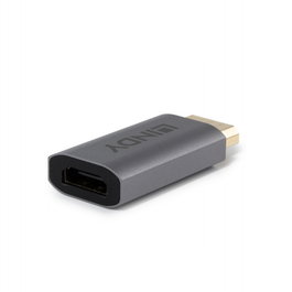 LINDY Adaptador de DisplayPort a HDMI 1.4, 8K 120Hz, HDCP, 48 Gbps, Hembra/Macho Gris, Ref. 41095