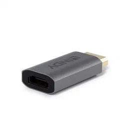 Lindy 41095 Adaptador DisplayPort 1.4 Macho a HDMI Hembra, 8K@120Hz, Color Gris