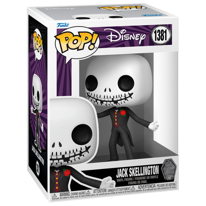 Funko Figura POP Disney Pesadilla Antes de Navidad 30th Anniversary Jack Skellington 9cm Vinilo