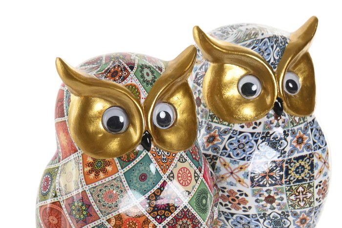 DKD Home Decor Figura de Búho en Resina con Acabado Dorado (Surtido de 2 unidades) DKD Home Decor Figura de Búho en Resina con Acabado Dorado (Surtido de 2 unidades)