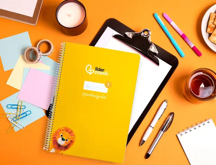 Liderpapel Cuaderno Espiral Pautaguía A4 Tapa Blanda 80 Hojas 75gr Cuadro Pautado 4mm Color Amarillo