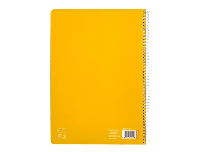 Liderpapel Cuaderno Espiral Pautaguía A4 Tapa Blanda 80 Hojas 75gr Cuadro Pautado 4mm Color Amarillo