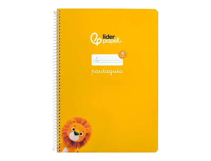 Liderpapel Cuaderno Espiral Pautaguía A4 Tapa Blanda 80 Hojas 75gr Cuadro Pautado 4mm Color Amarillo